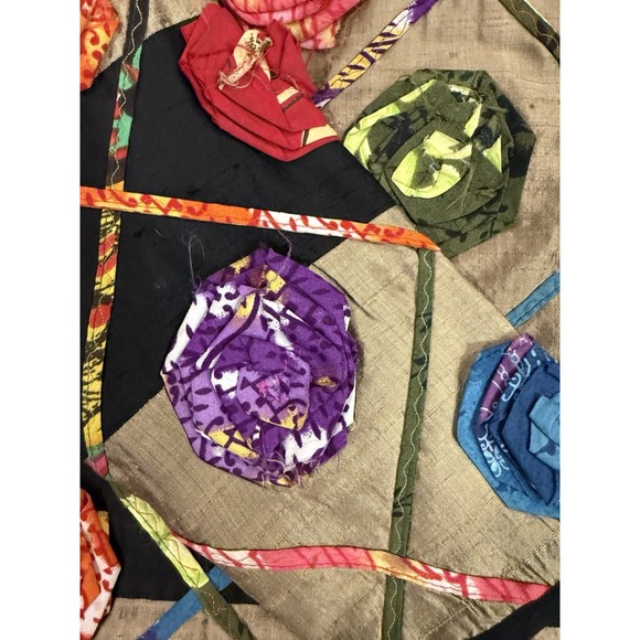 Vintage allure 100% Silk Patchwork Flower Blazer Size Small Artsy Hippie Boho - Picture 3 of 6